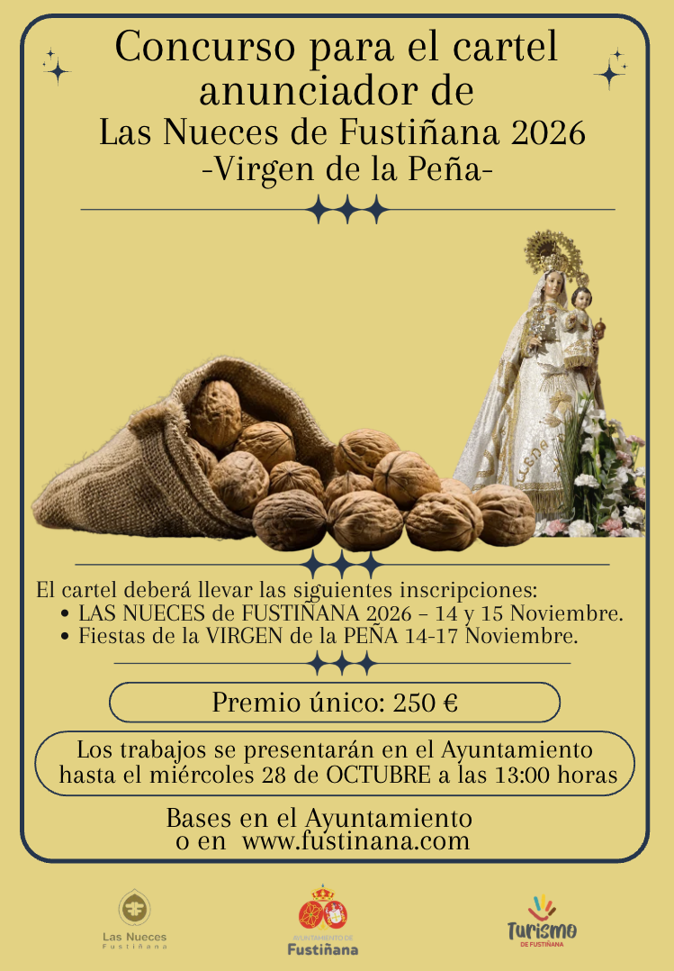 Bases del concurso para el cartel anunciadorde  Las Nueces de Fustiñana 2026  -Virgen de la Peña-